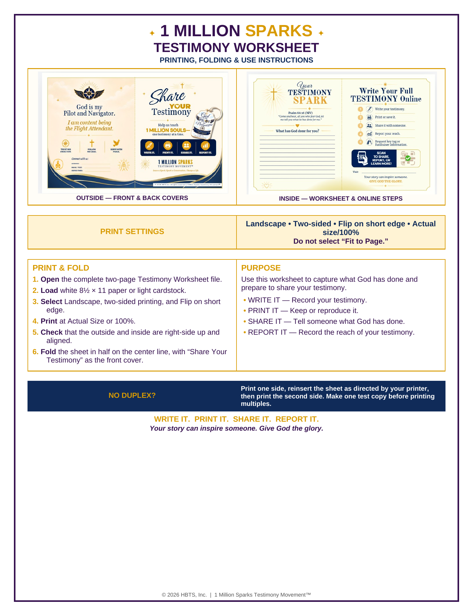 Share Your Testimony worksheet preview